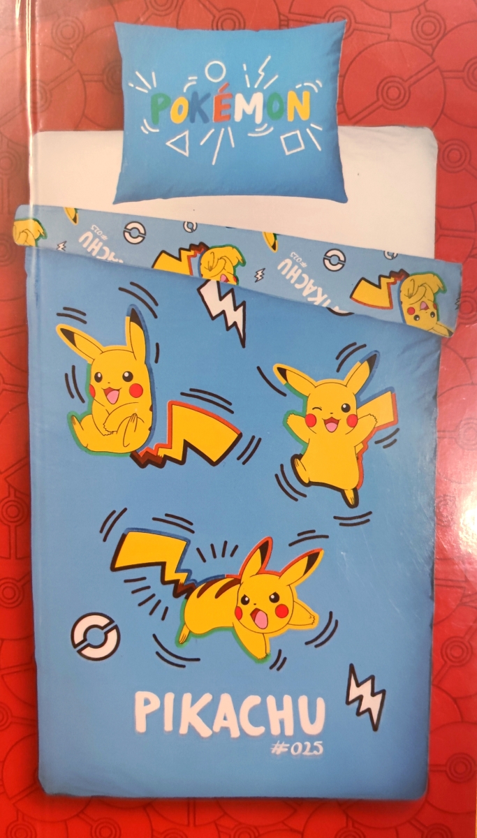 Pokemon Bettwäsche Hellblau mit Pikachu